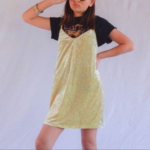 Crushed velvet slip dress